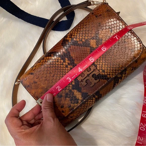 Tory Burch Thea embossed exotic flat wallet crossbody - Picture 12 of 12